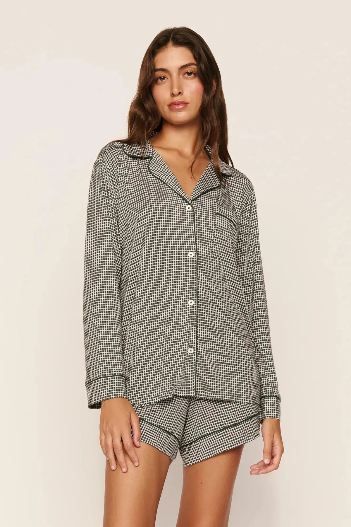 Gisele Printed TENCEL™ Modal Long Sleeve &amp; Relaxed Short PJ Set Sleepwear Eberjey