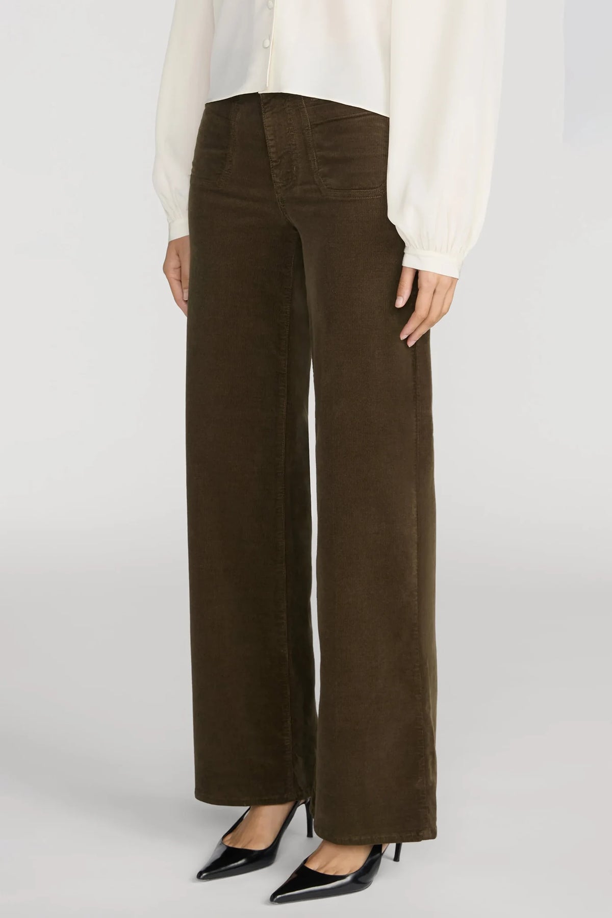 Le Slim Palazzo Modernist Pocket Corduroy Pants Frame