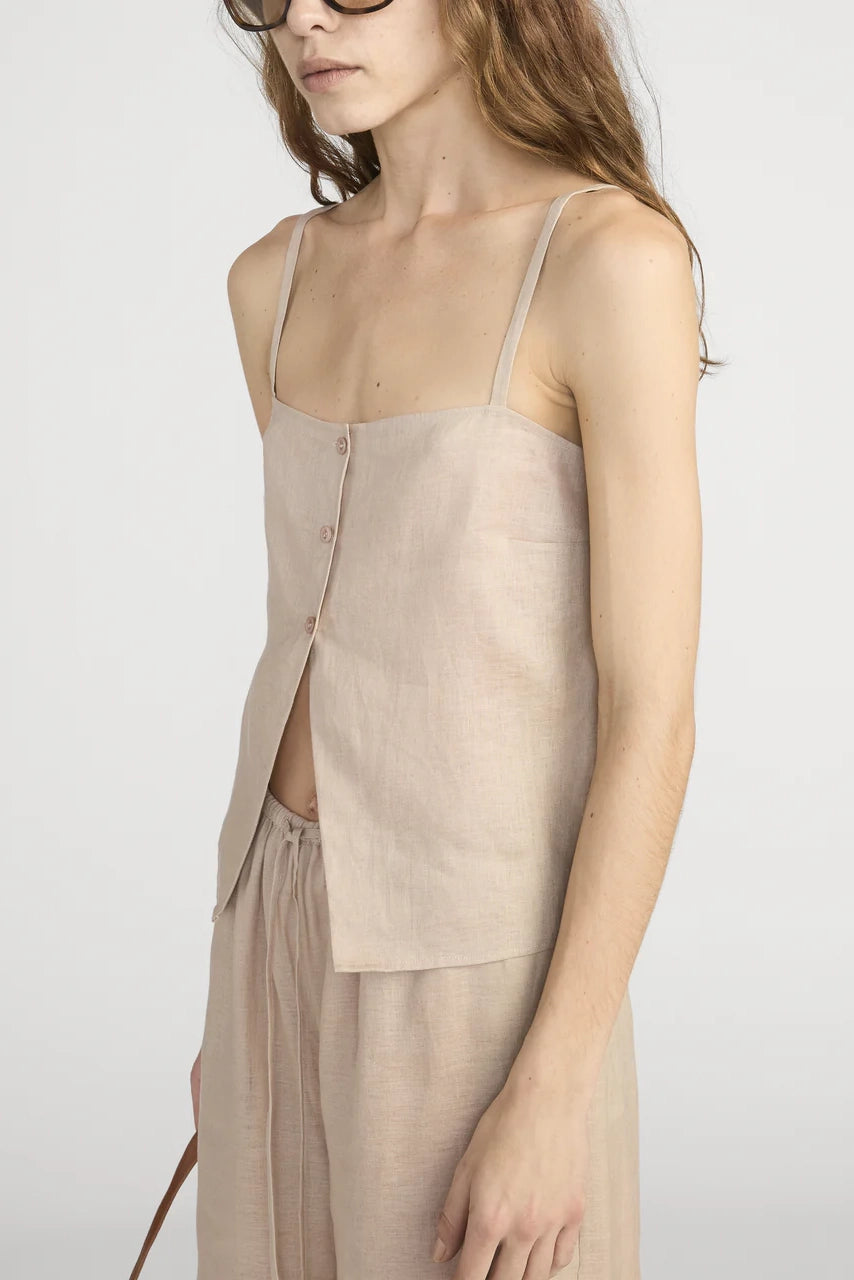 The Linen Button Cami T-Shirts &amp; Tanks FRAME