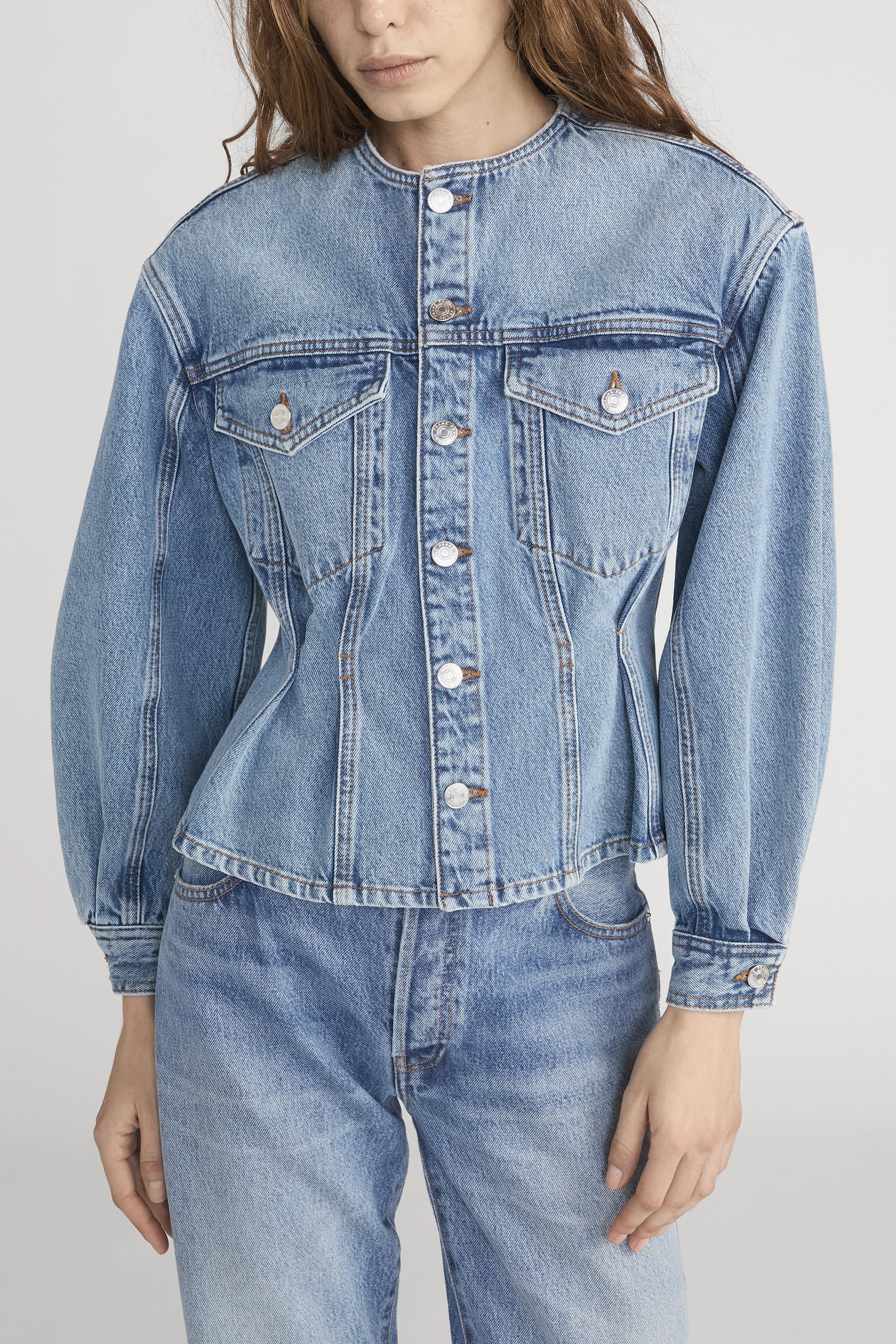 The Nipped Collarless Jacket Jackets &amp; Coats FRAME
