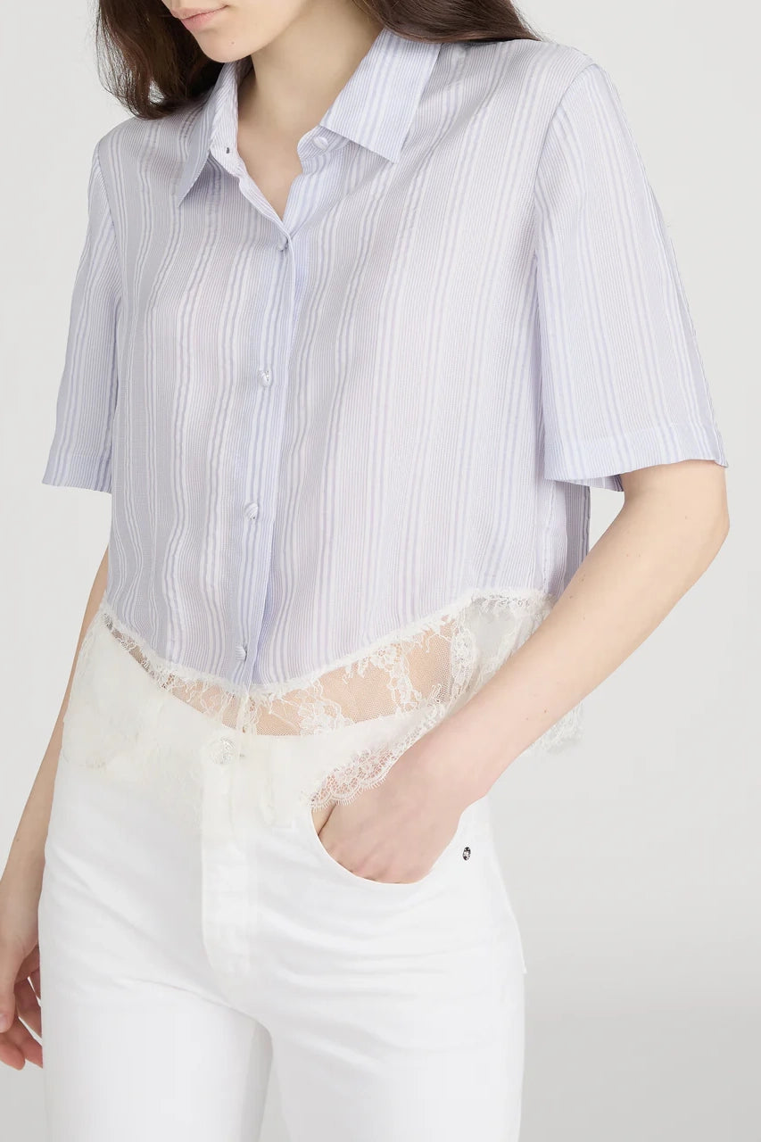The Stripe Lace Shirt Shirts &amp; Tops FRAME