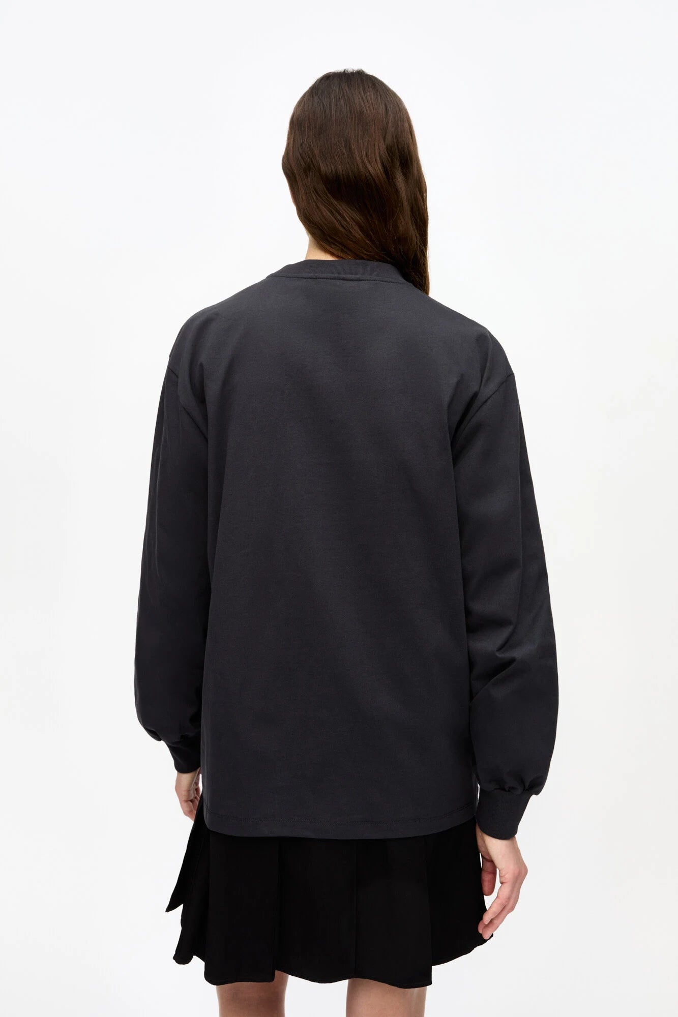 Black Basic Cotton Teddy Long Sleeve T-shirt T-Shirts Ganni