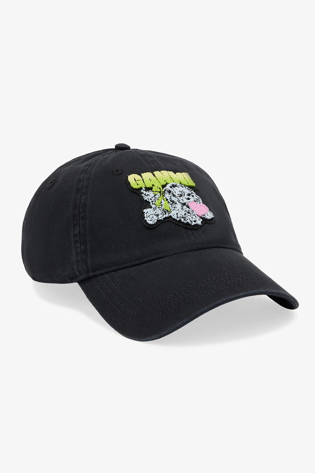 Black Puppy Canvas Cap Accessories Ganni