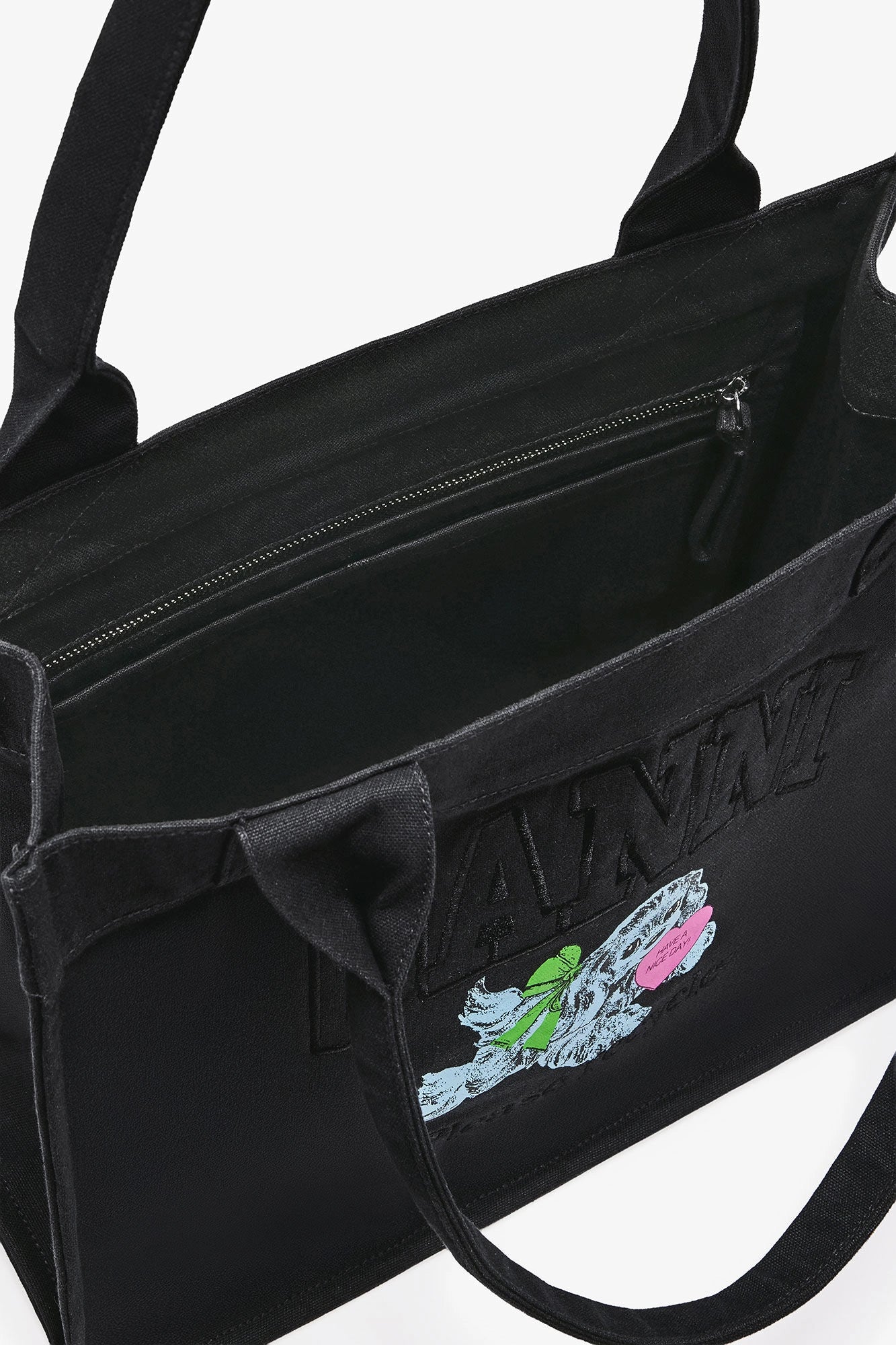 Black Puppy Large Tote Accessories Ganni