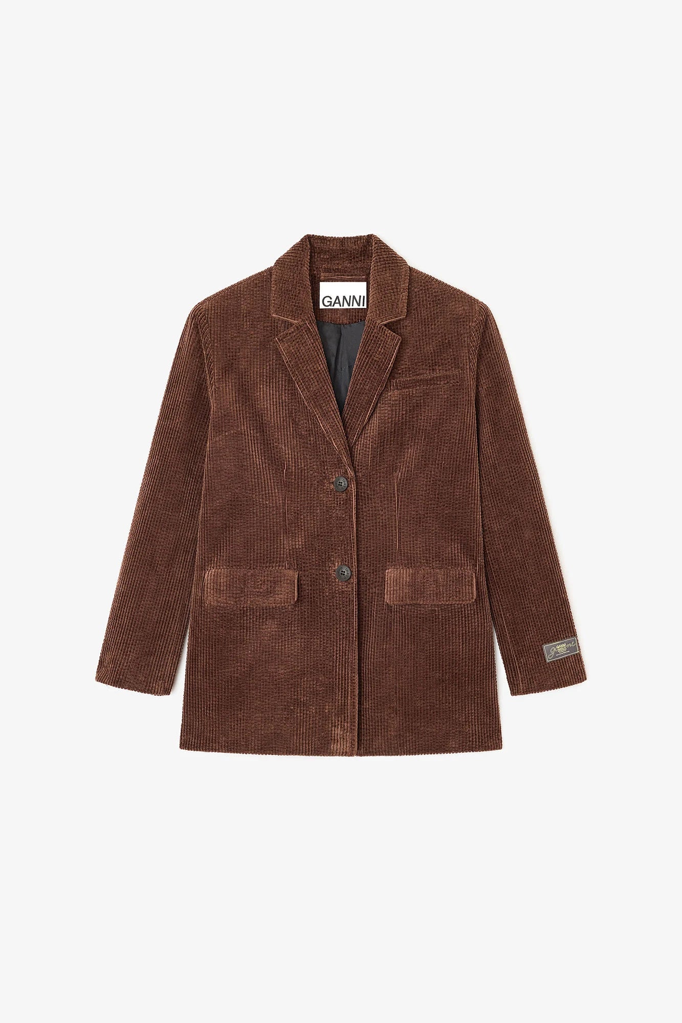 Brown Corduroy Blazer Jackets &amp; Coats Ganni