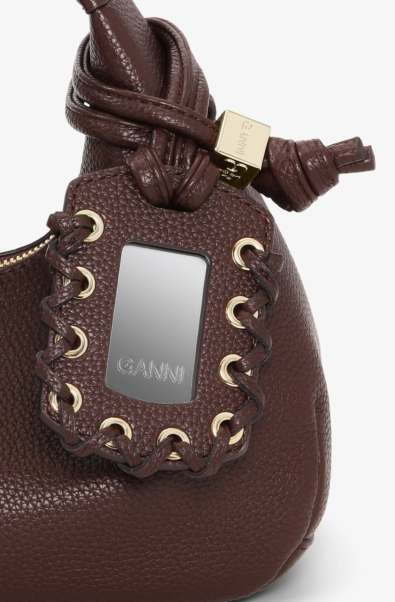 Brown Mini Hobo Bag Accessories Ganni