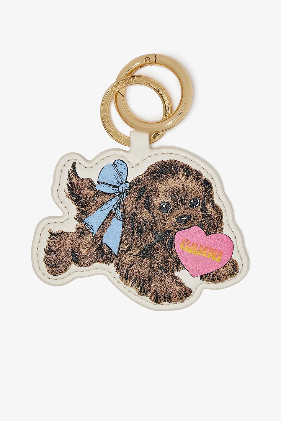 Brown Puppy Keyring Accessories Ganni