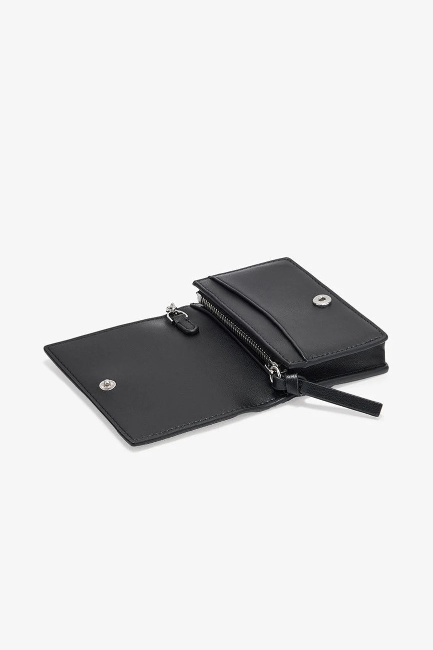Card Holder in Blue With Flap and Dog Accessories Ganni