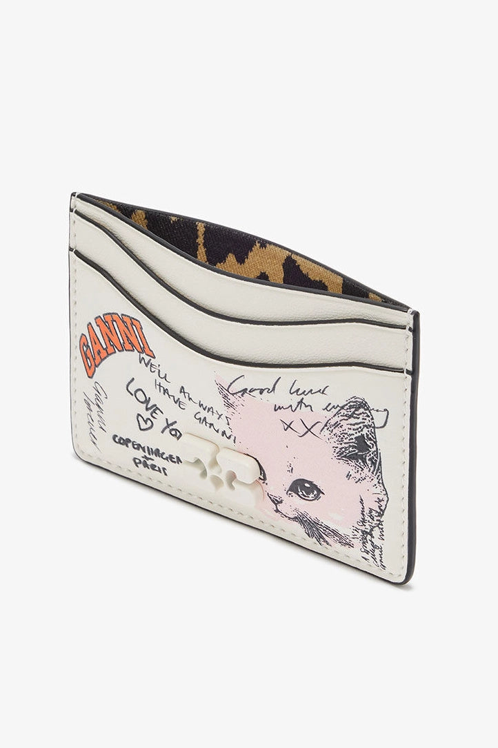 Card Holder with Cat Accessories Ganni