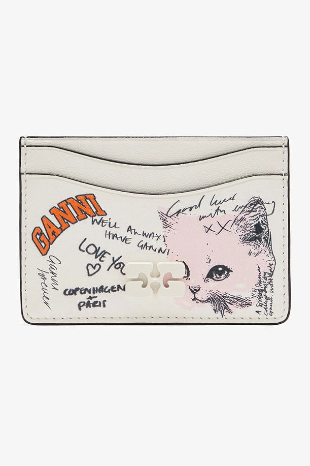 Card Holder with Cat Accessories Ganni