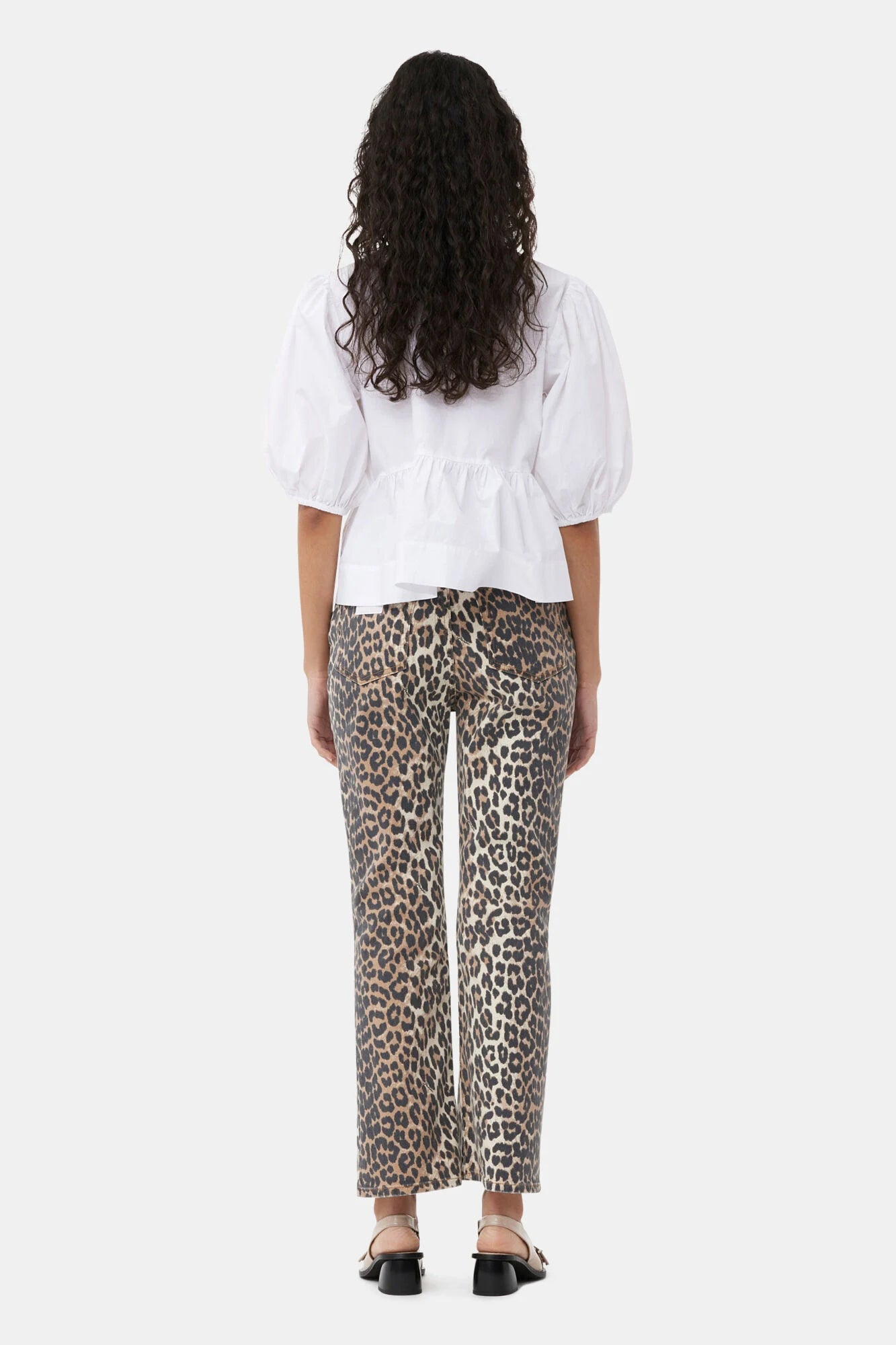 Cotton Poplin Peplum Tie Blouse Tops Ganni