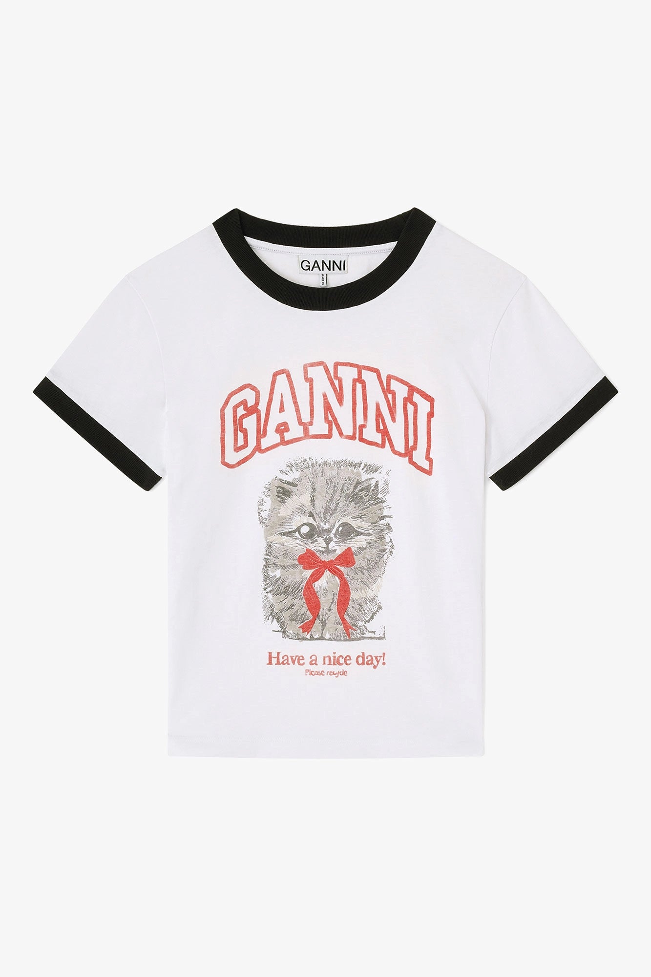 Cropped Kitty T-shirt T-Shirts Ganni