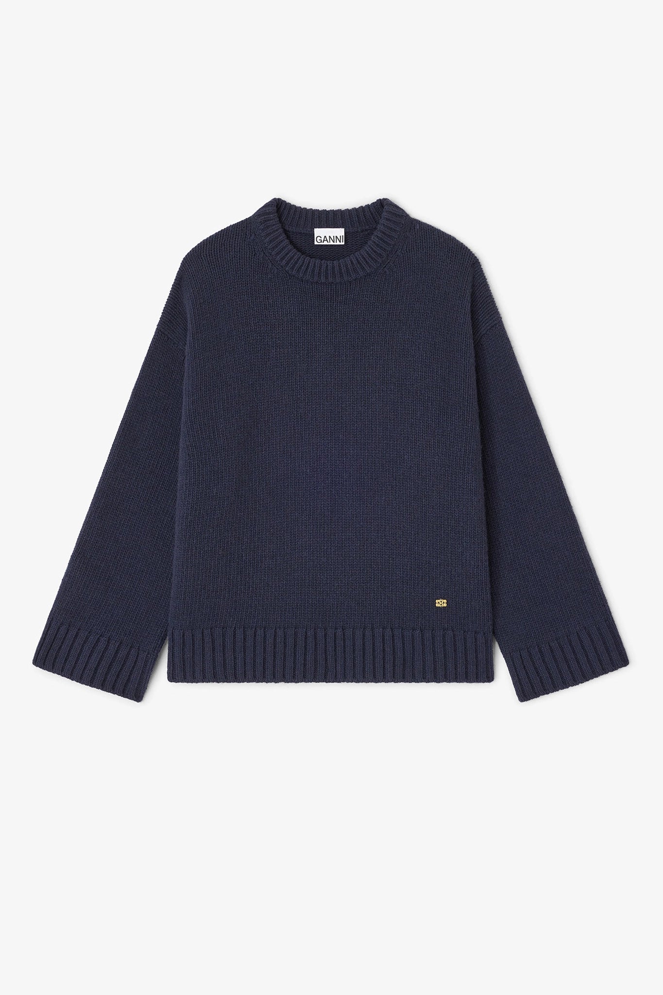 Dark Blue Wool Mix Sweater Sweaters &amp; Knits Ganni