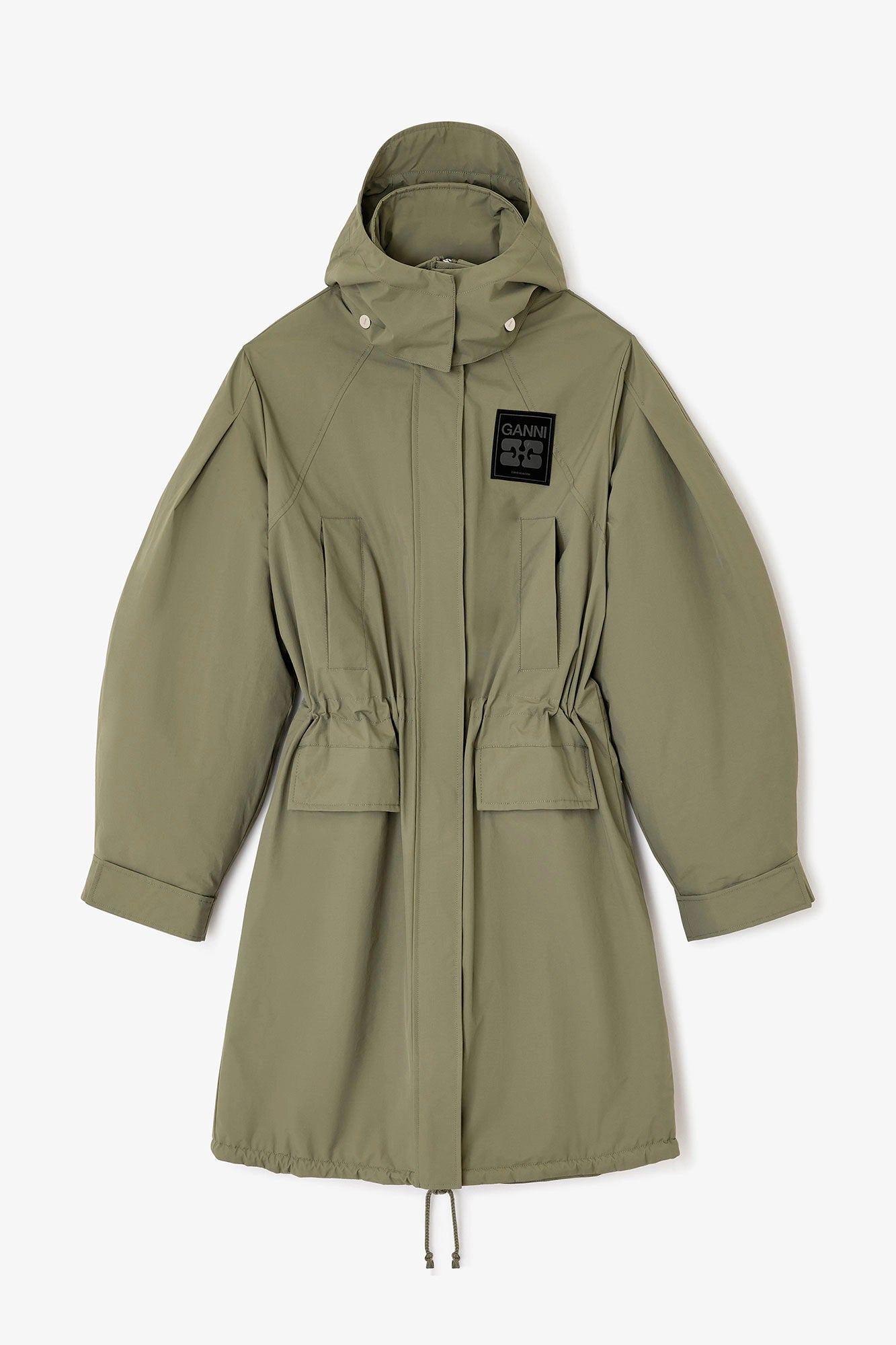 Green Tri-Layer Parka Coat Jackets &amp; Coats Ganni