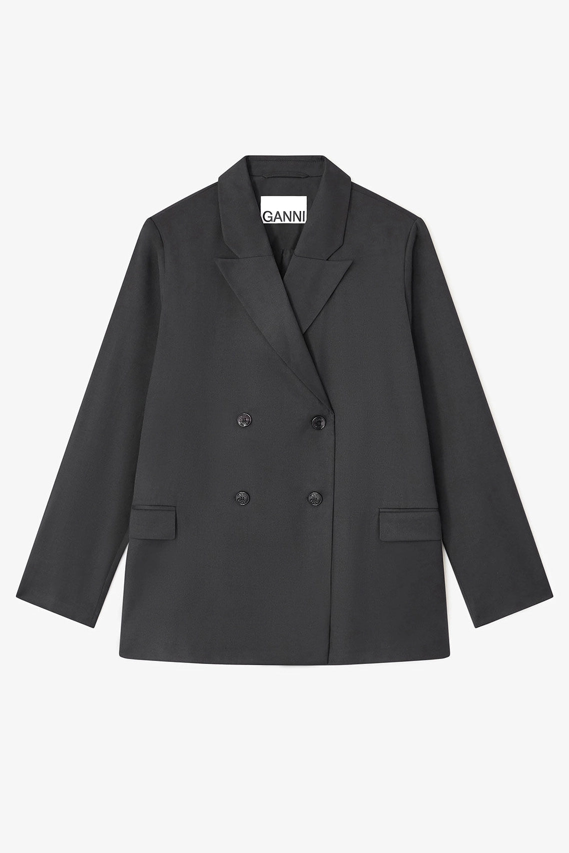 Double-breasted Wool Blazer Jackets &amp; Coats Ganni