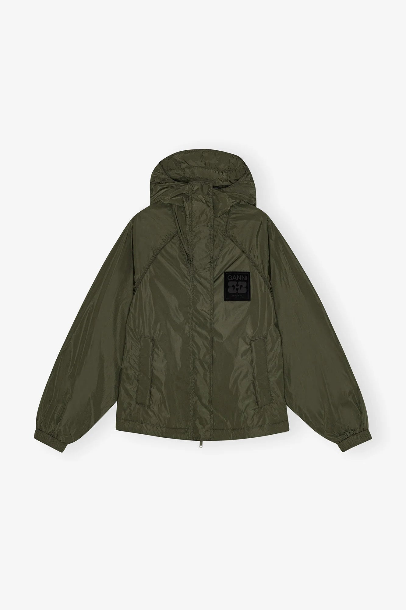 Green Nylon Jacket Jackets &amp; Coats Ganni