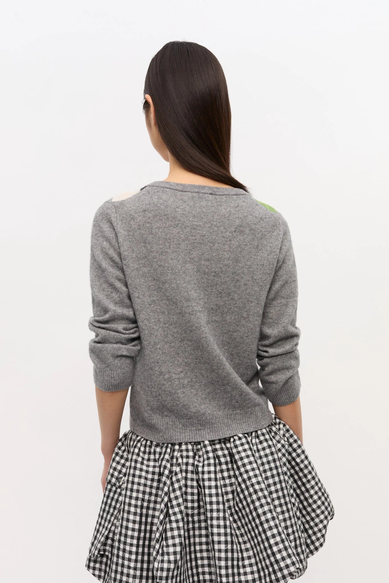 Grey Check Cardigan Sweaters &amp; Knits Ganni