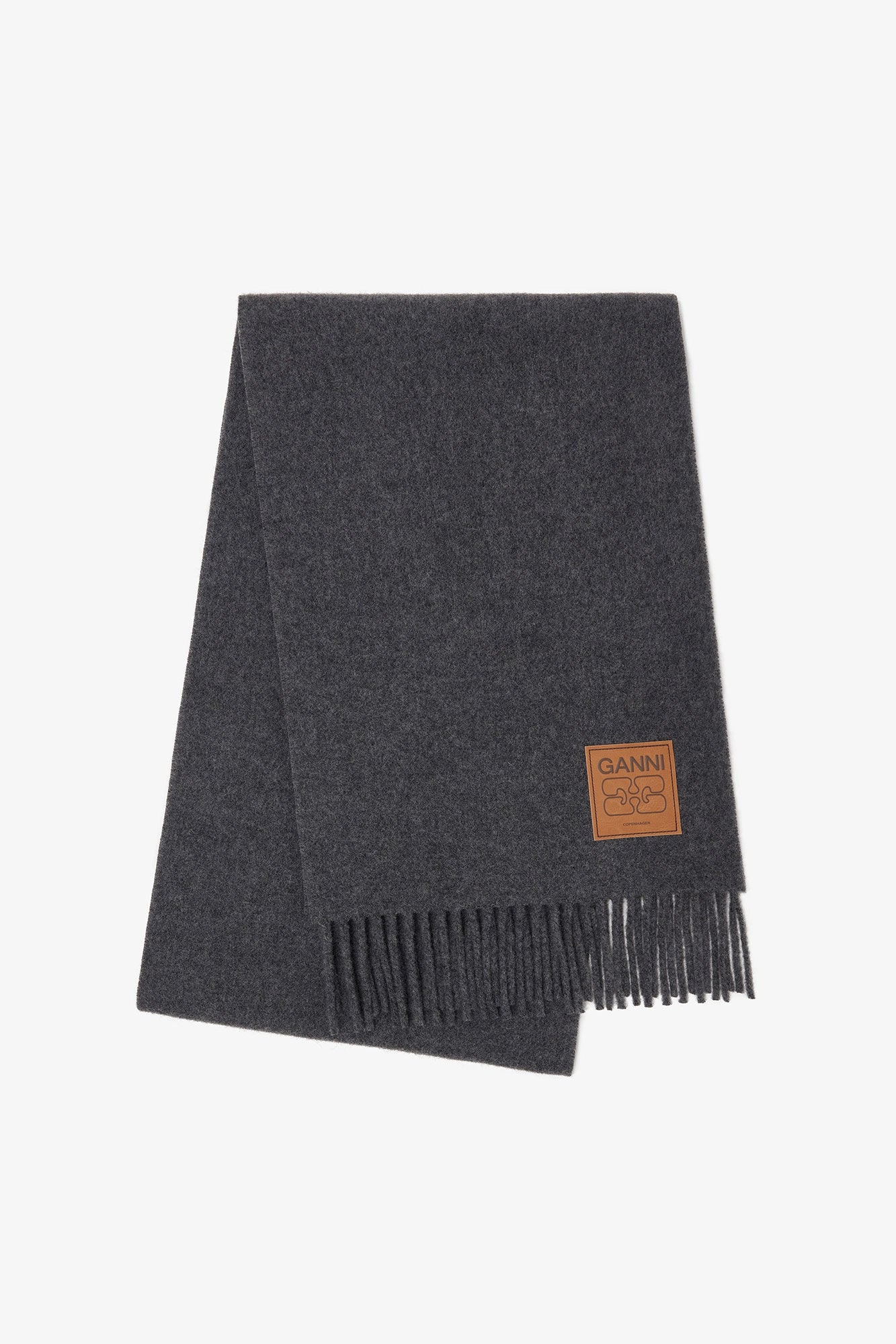 Grey Wool Scarf Accessories Ganni