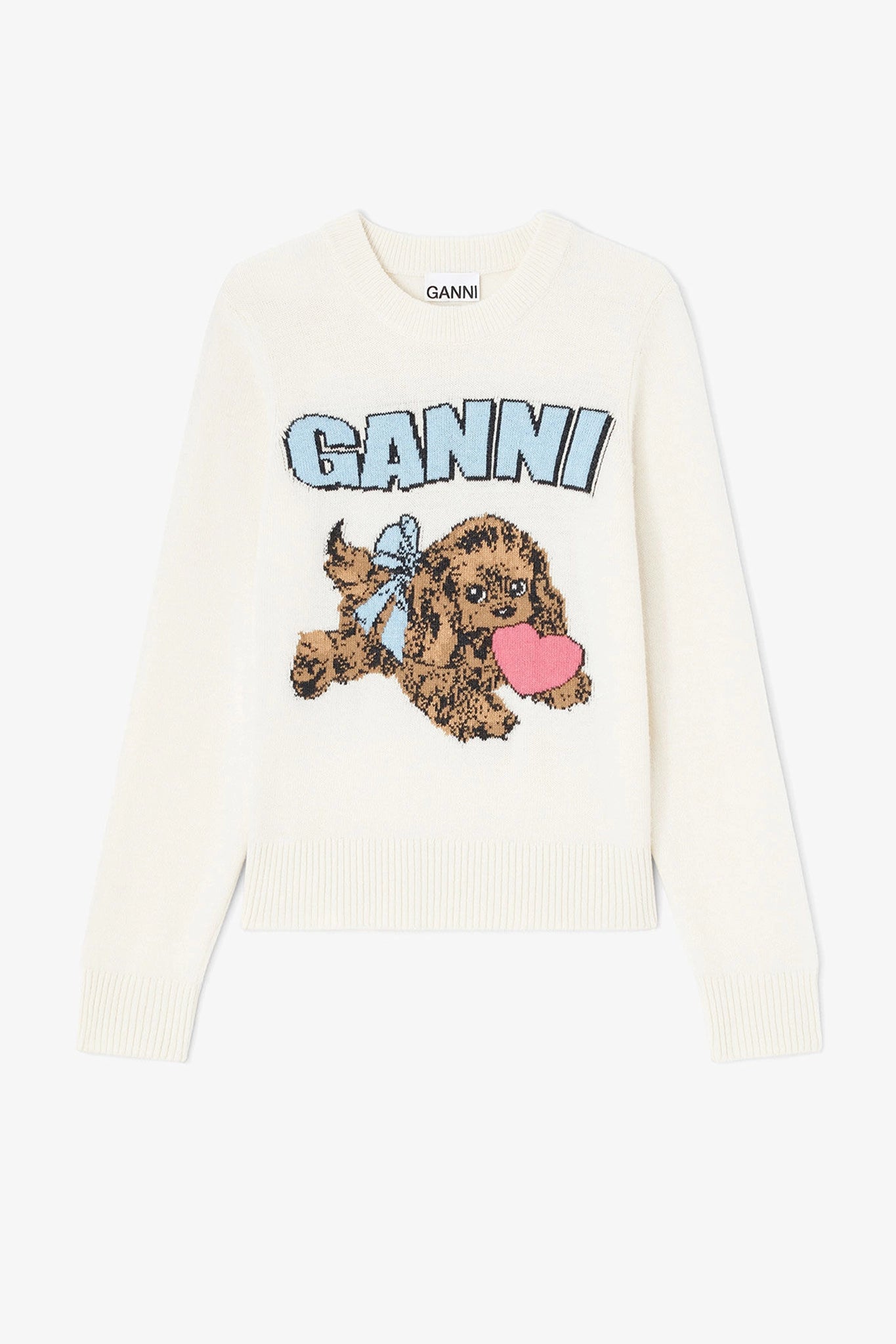 Ivory Puppy Wool Jumper Sweaters &amp; Knits Ganni