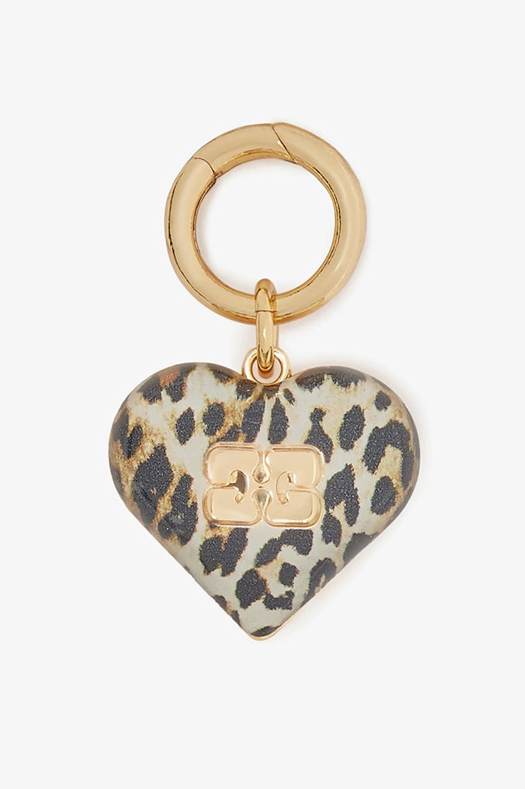Leopard Bou Heart Charm Accessories Ganni