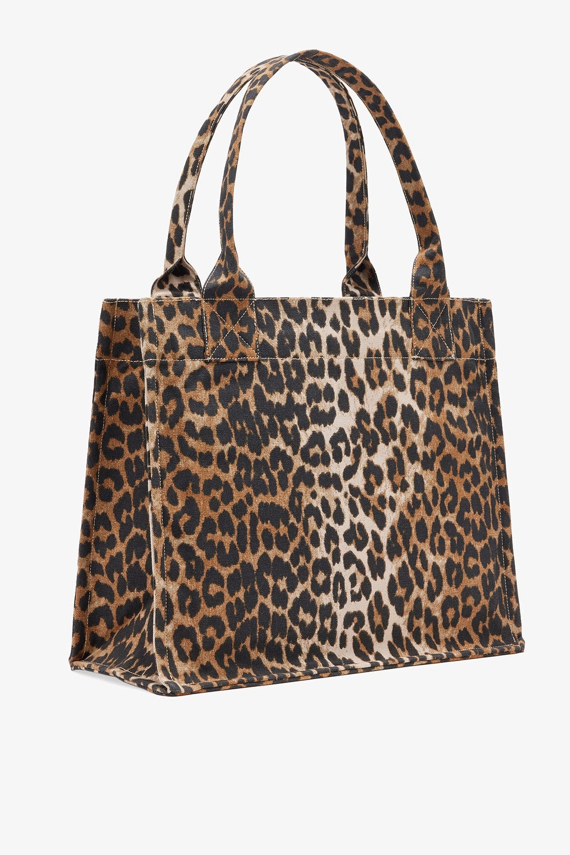 Leopard Large Canvas Tote Bag Accessories Ganni