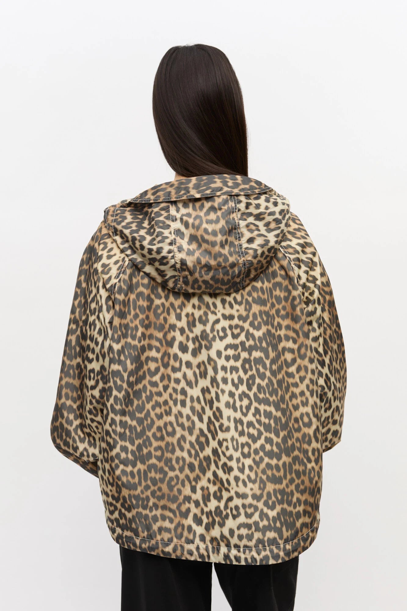 Leopard Print Nylon Jacket Jackets &amp; Coats Ganni