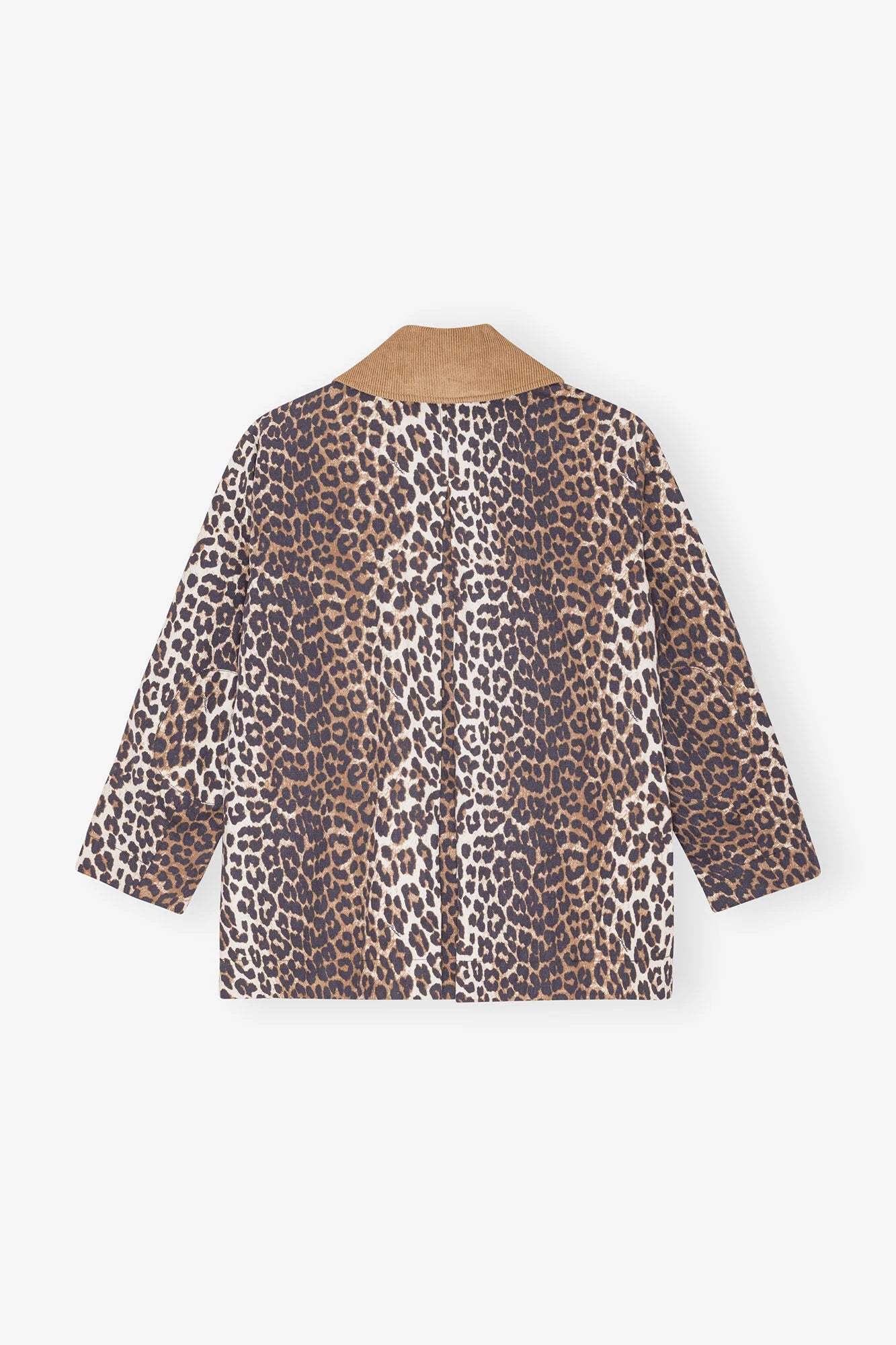 Leopard Printed Canvas Midi Jacket Jackets &amp; Coats Ganni