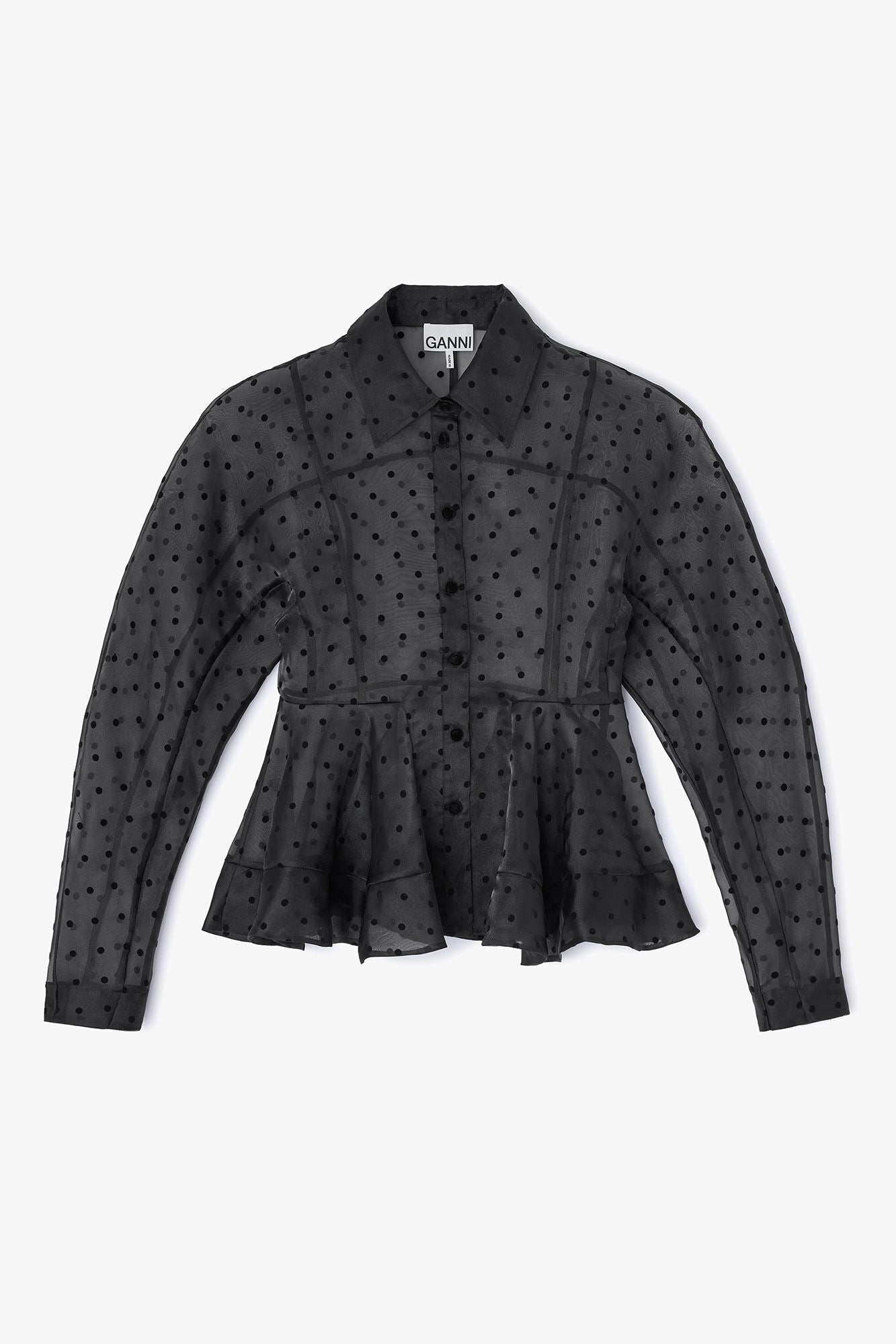 Organza Peplum Shirt Tops Ganni