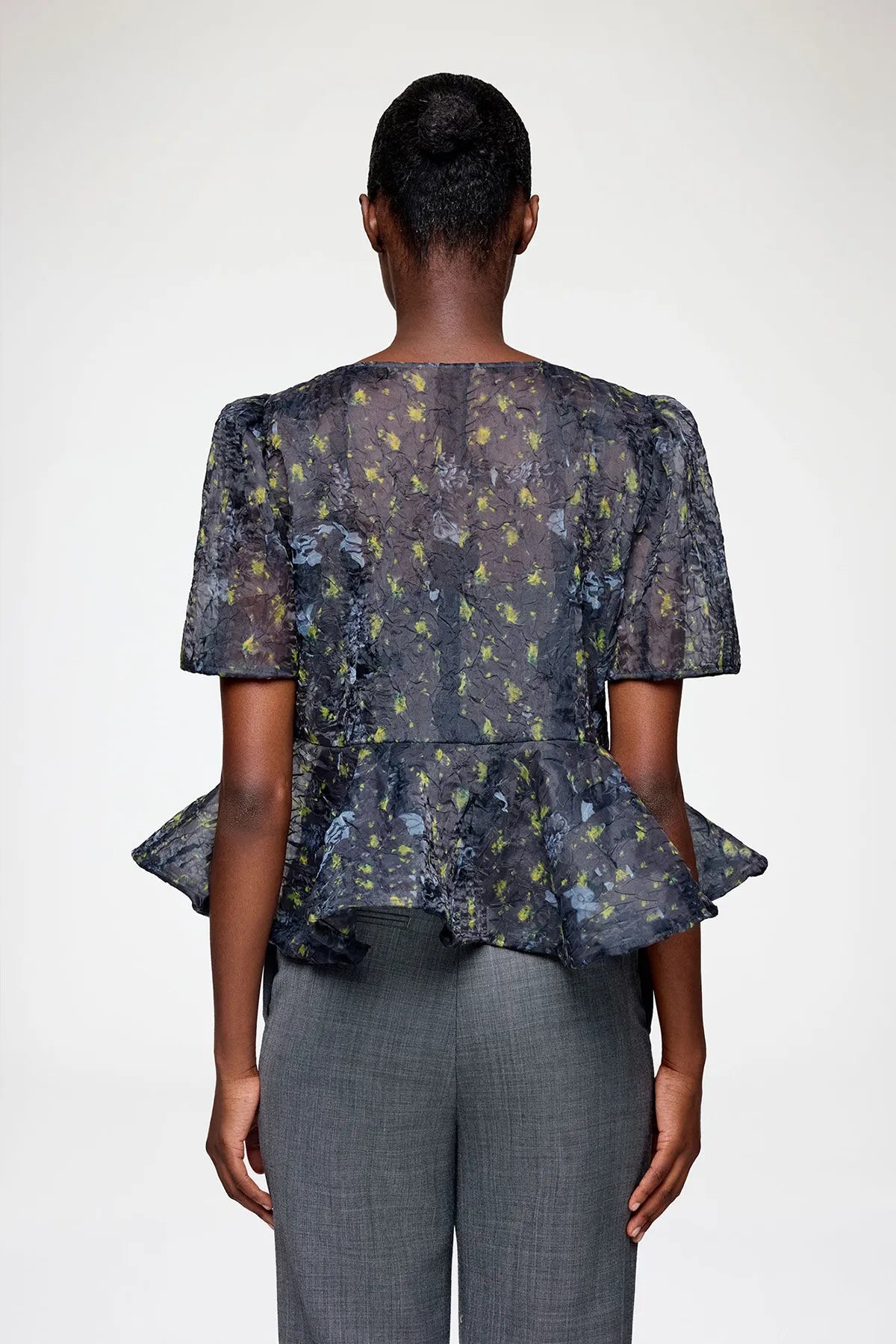 Peplum Blouse in Shibori Organza Shirts &amp; Tops Ganni