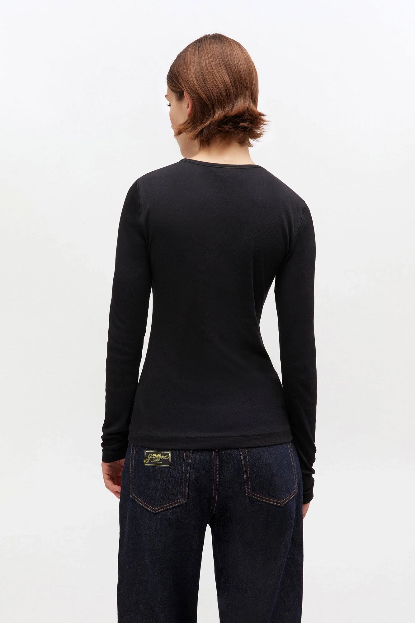 Rib Long Sleeve T-Shirts Ganni