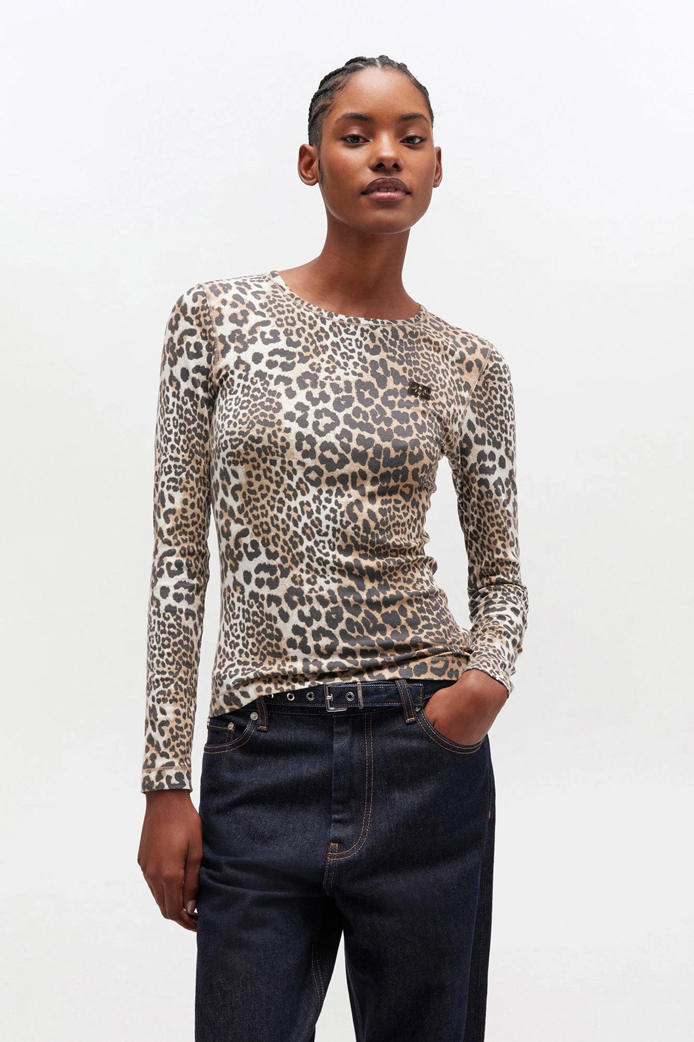 Rib Long Sleeve T-Shirts Ganni