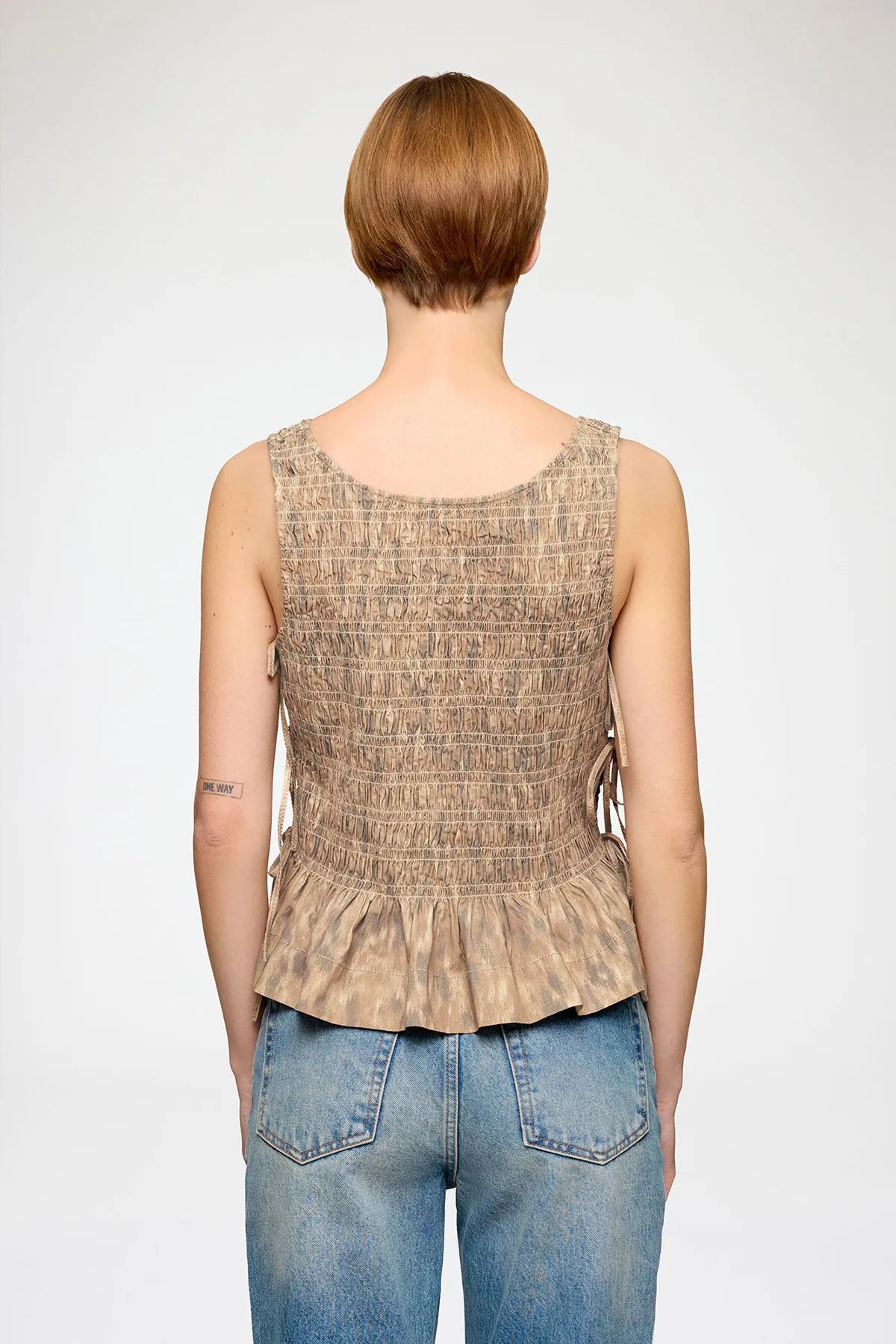 Smock Top in Printed Stretch Shirts &amp; Tops Ganni