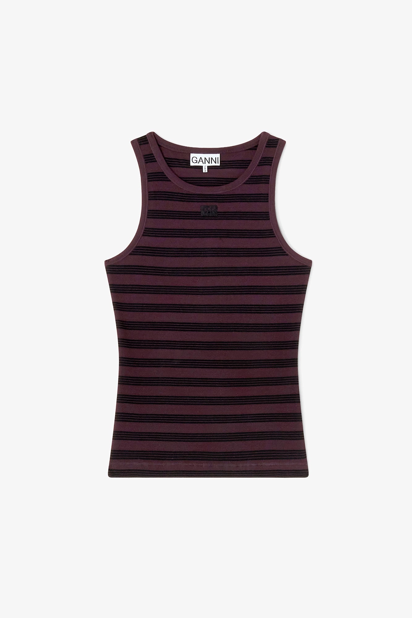 Stripe Rib Tank Top T-Shirts Ganni