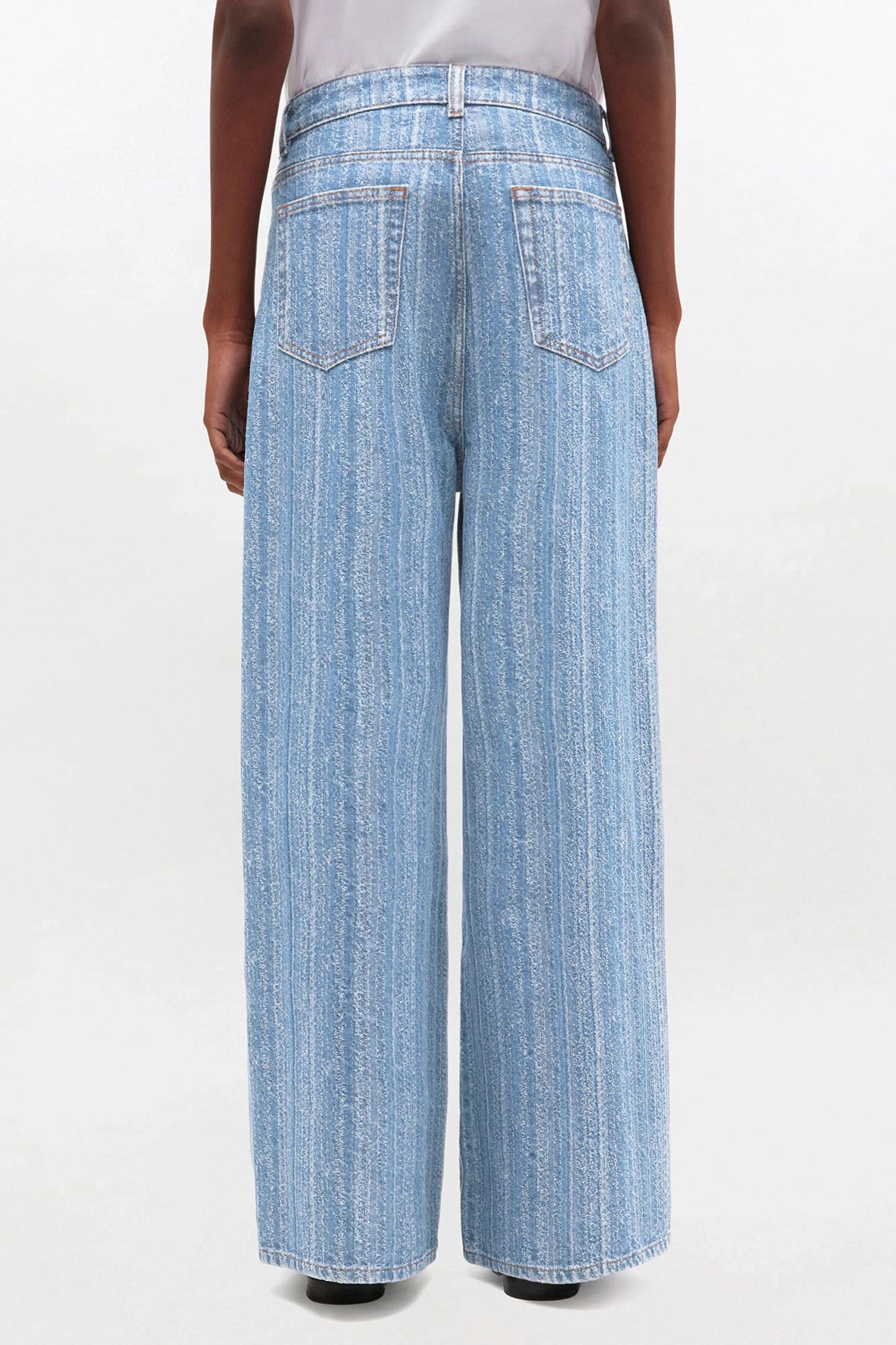 Striped Baggy Jeans Pants Ganni