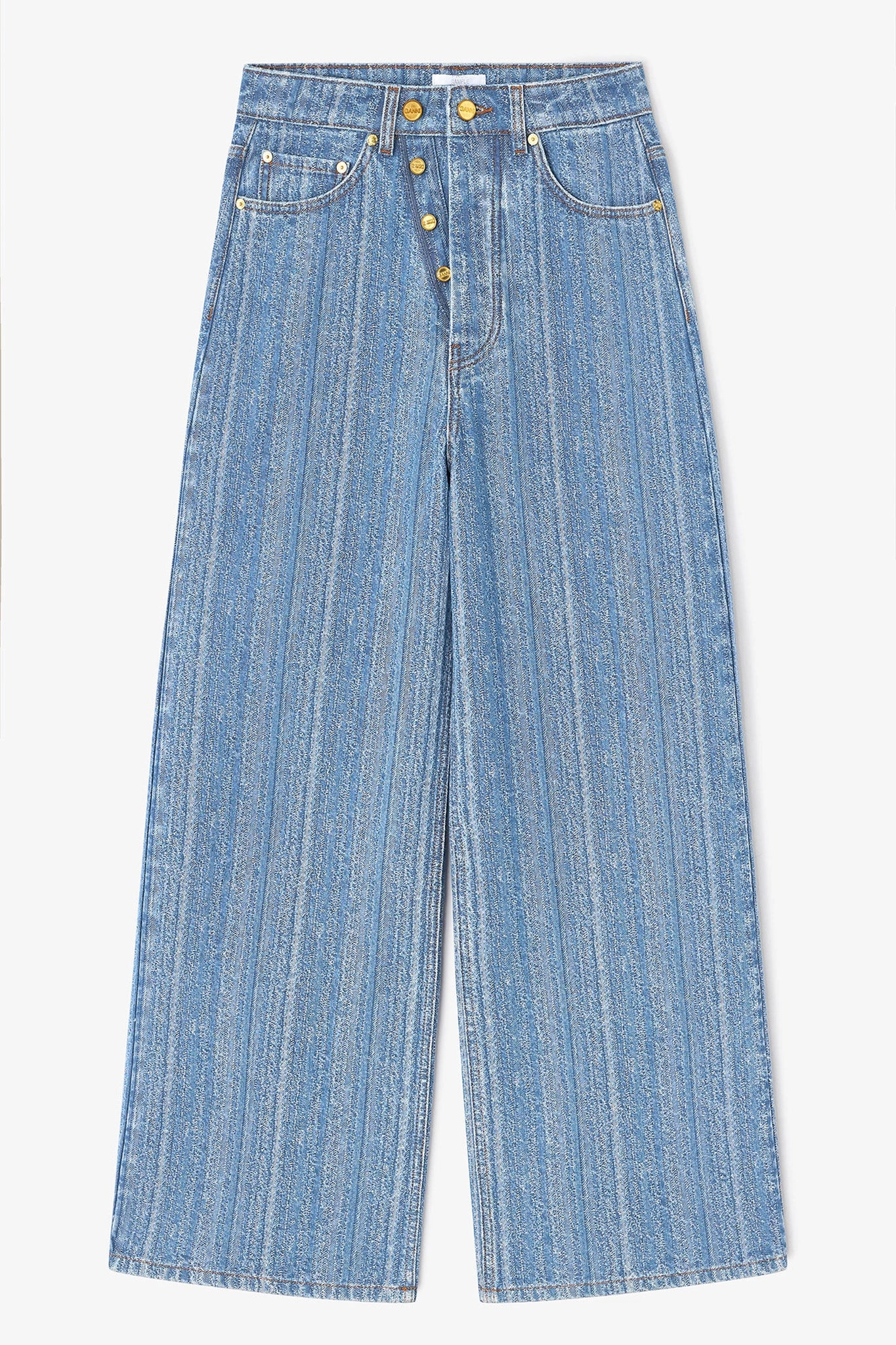 Striped Baggy Jeans Pants Ganni