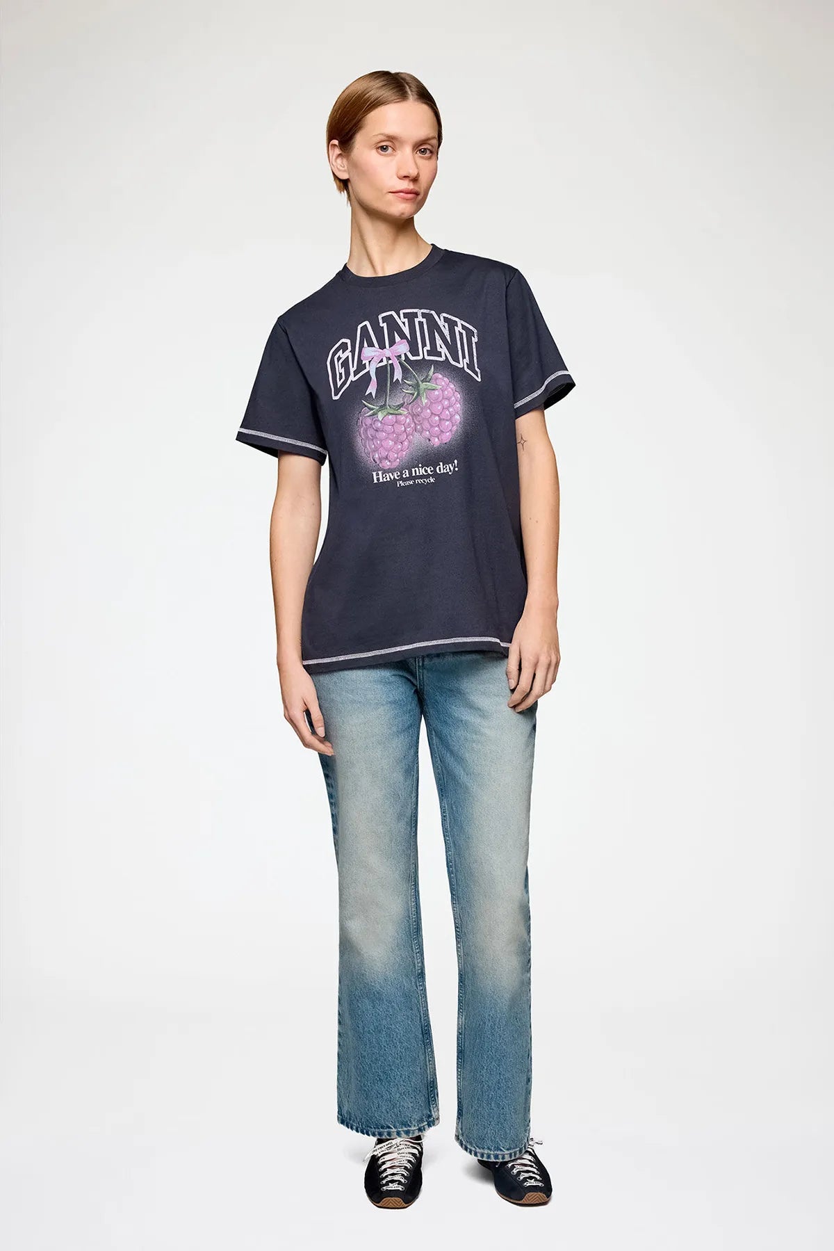 T-shirt with Raspberries T-Shirts & Tanks Ganni