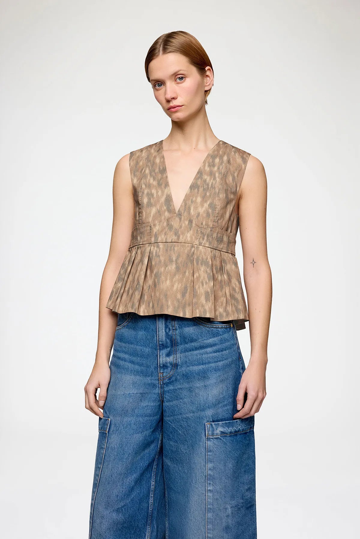 Top in Printed Cotton Shirts & Tops Ganni