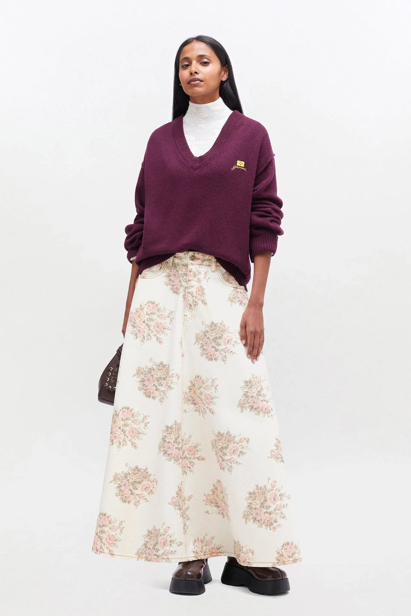 Wool Mix V-neck Jumper Sweaters & Knits Ganni