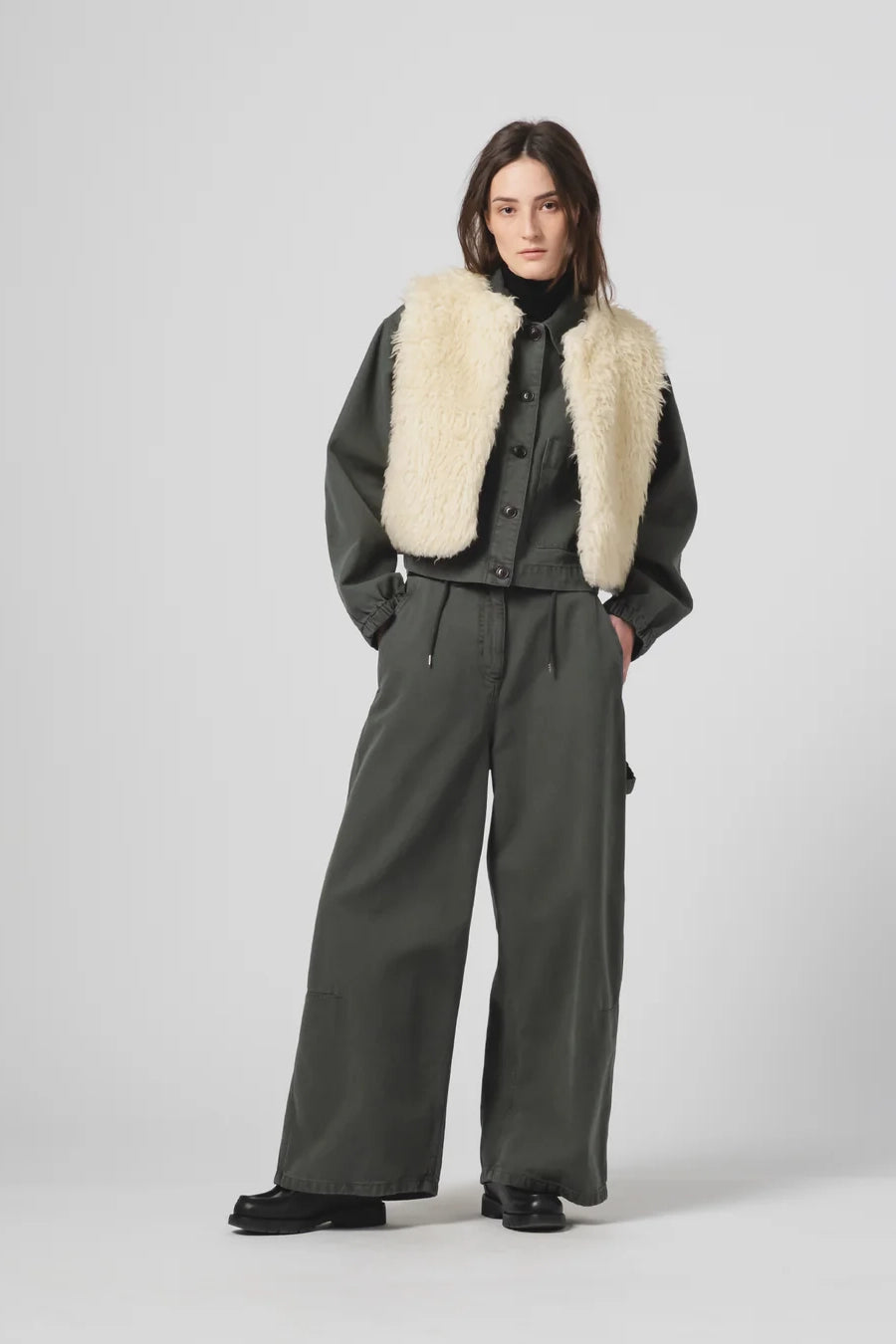 G.o.D Peak Vest Alaska Fluff Ecru Jackets &amp; Coats Girls of Dust