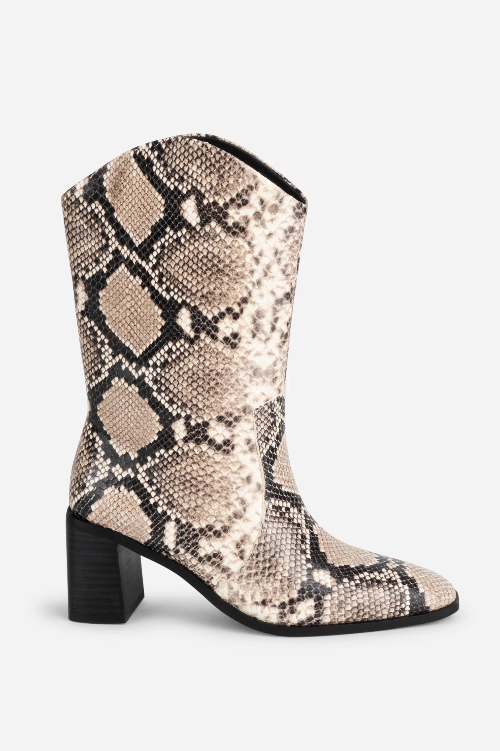 Worth Snake Print Western Boot Footwear Intentionally Blank