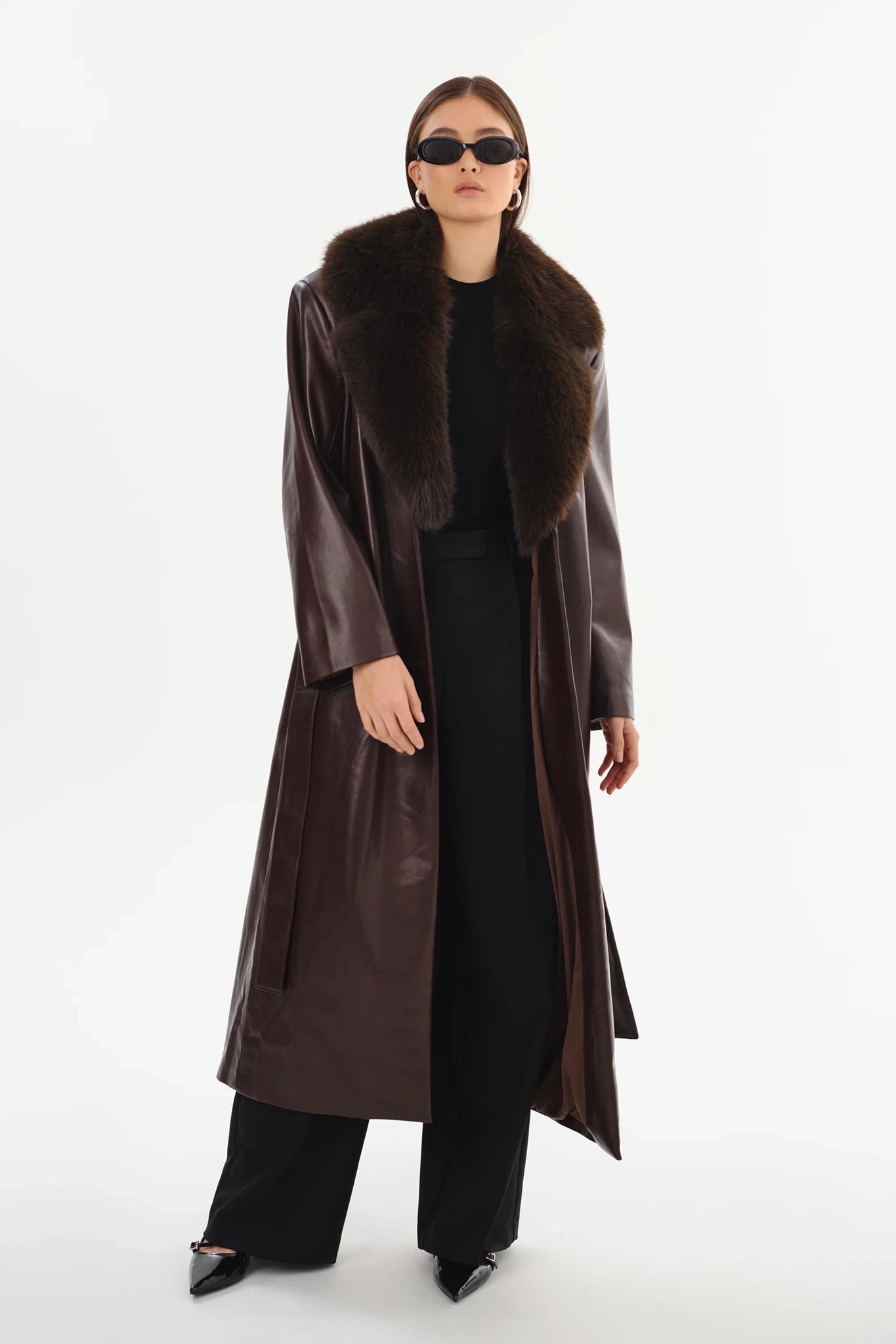 Sarita Recycled Leather Maxi Coat Jackets & Coats LAMARQUE