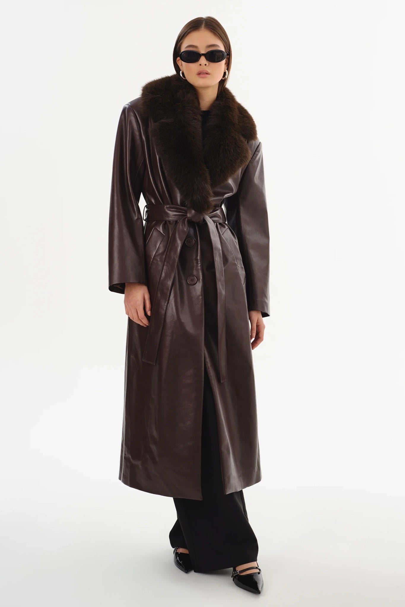 Sarita Recycled Leather Maxi Coat Jackets & Coats LAMARQUE