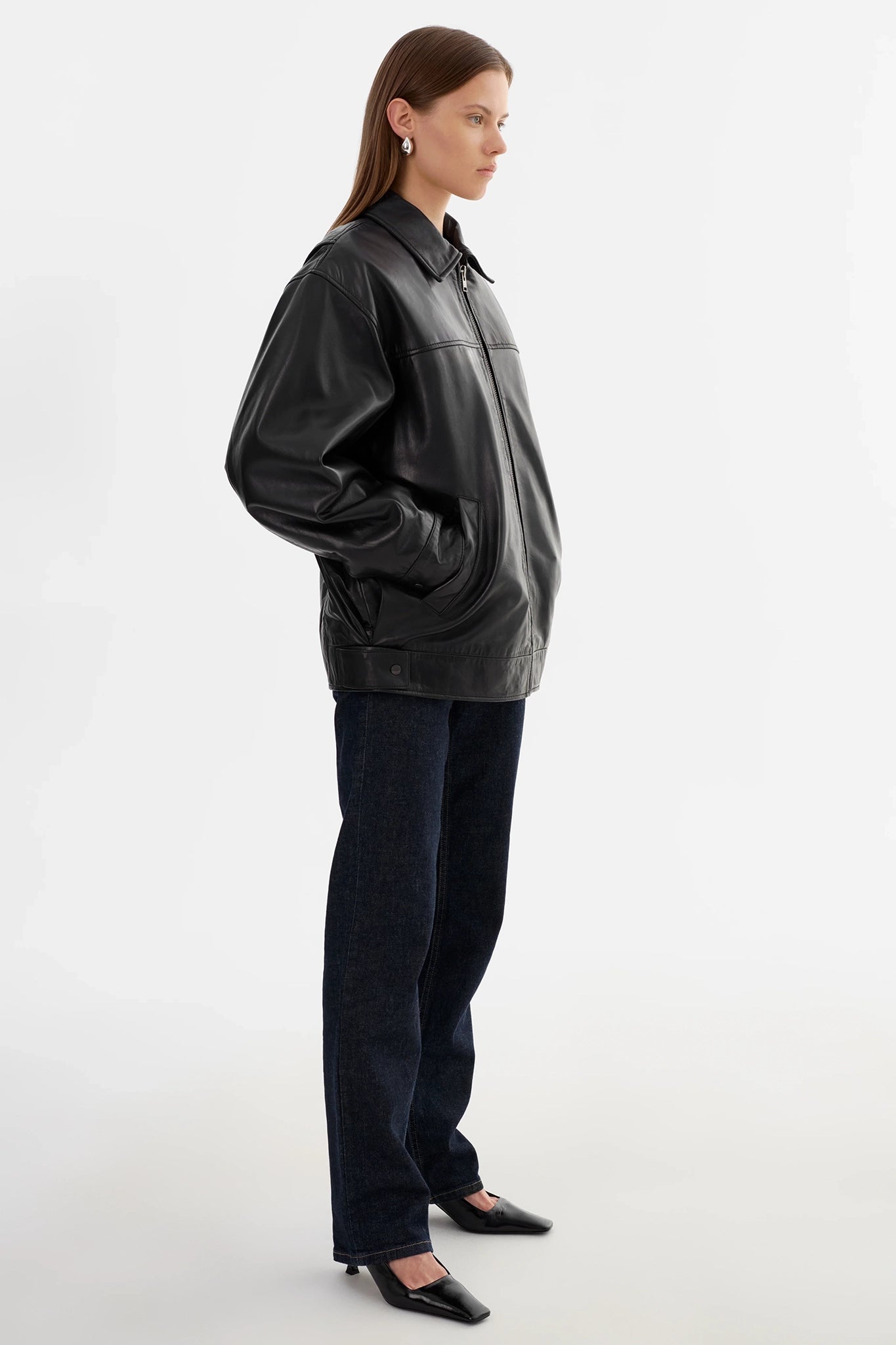 Theia Leather Bomber Jacket Jackets &amp; Coats LAMARQUE