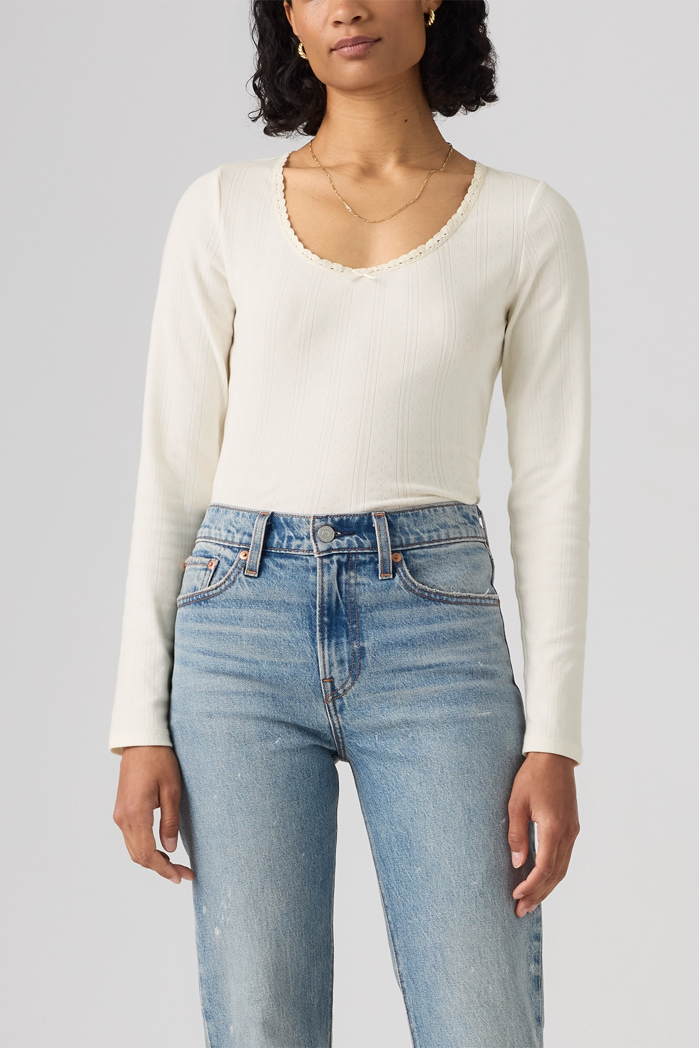 Pointelle Longsleeve Crew T-Shirts &amp; Tanks Levi's