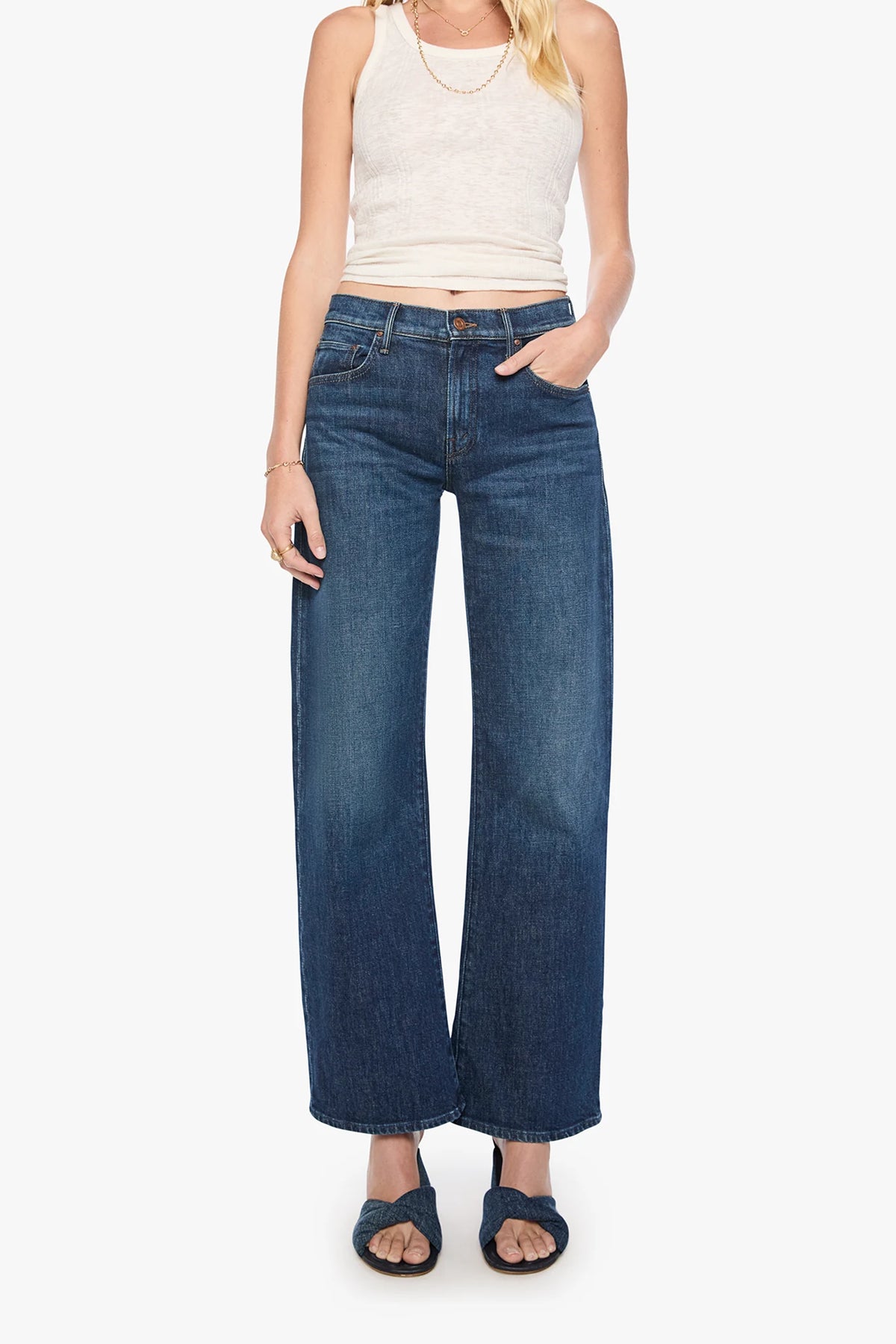 The Mid Rise Lasso Sneak Jeans Mother