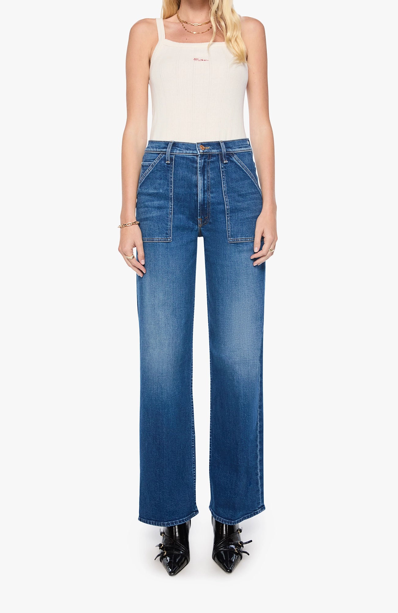 The Patch Maven Sneak Jeans MOTHER