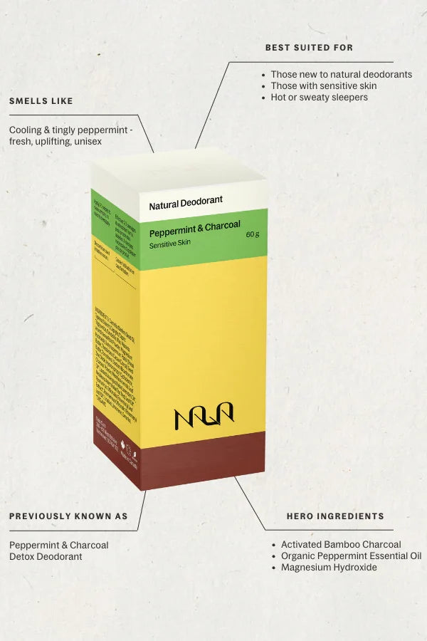 Peppermint &amp; Activated Charcoal Natural Deodorant Accessories Nala
