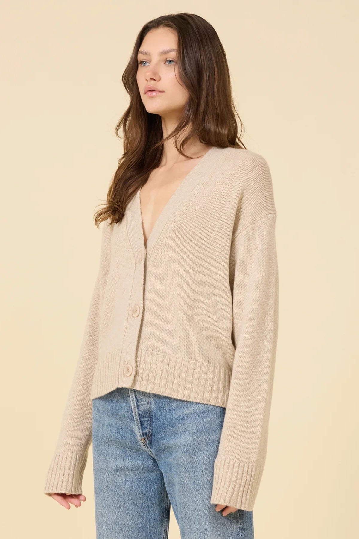 Aster Cashmere Cardigan Sweaters &amp; Knits One Grey Day