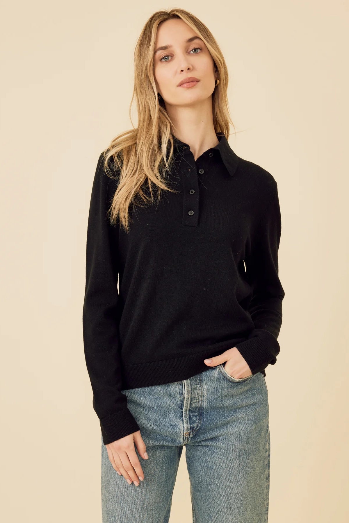 Laguna Merino Polo Tops One Grey Day