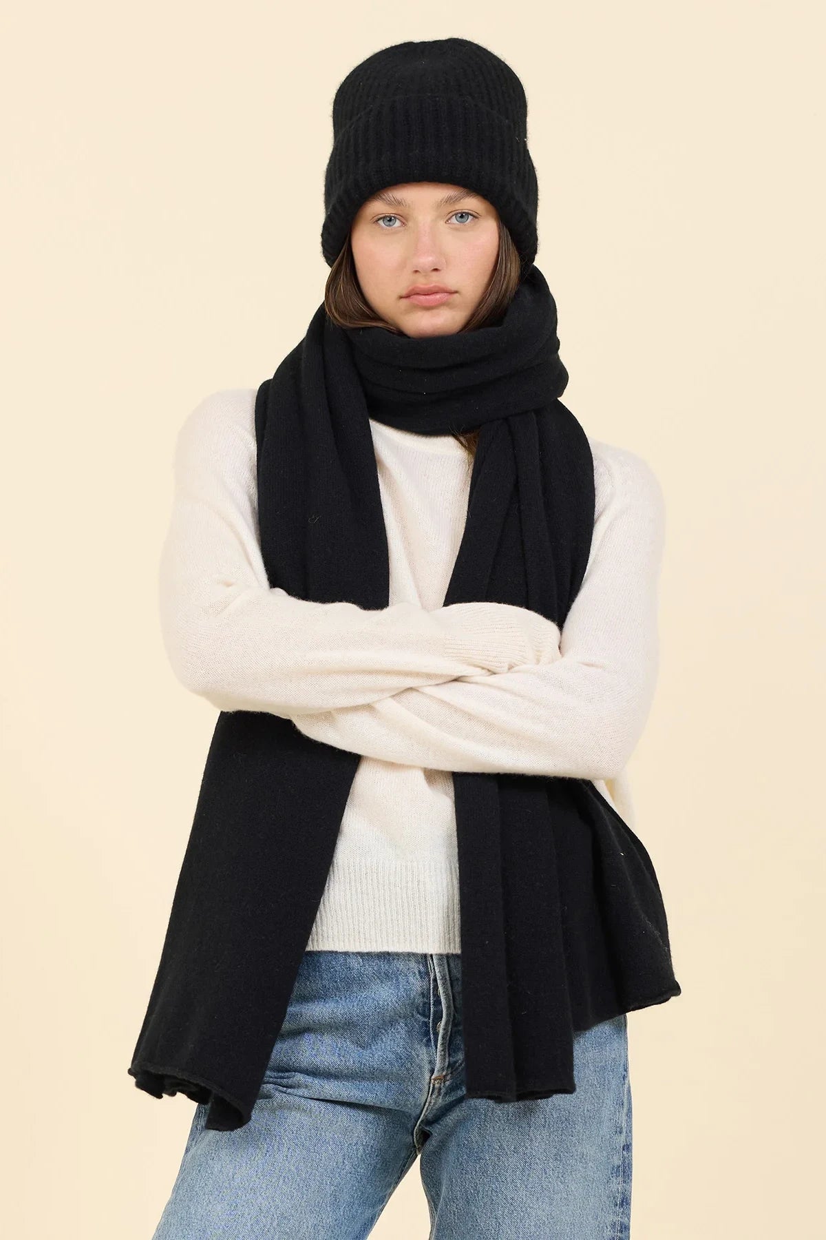 Sloane Cashmere Travel Scarf Accessories One Grey Day